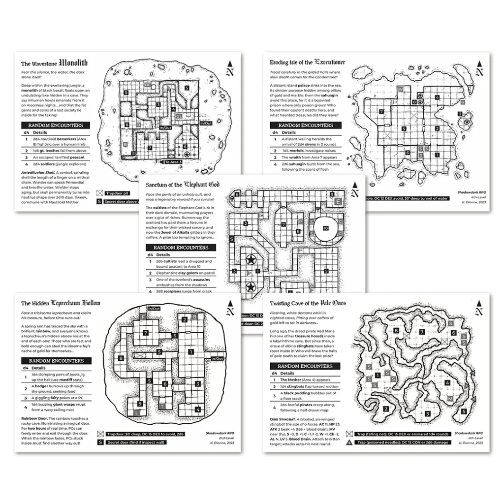 SHADOWDARK RPG - 5 MINI-ADVENTURE CARDS