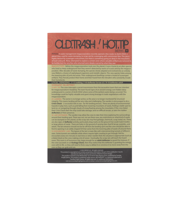 Mothership RPG OLD TRASH / HOT TIP